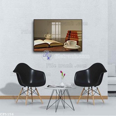 Ảnh gốc File tranh treo quán cà phê CF5156 (siêu chi tiết) để in ấn