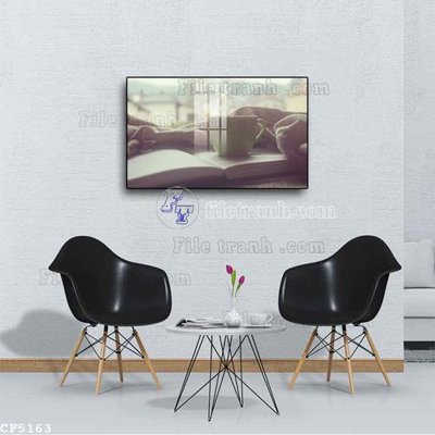 File tranh File tranh treo quán cà phê CF5163 (bản gốc) in lụa 3D