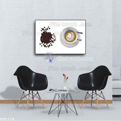 File tranh File tranh treo quán cà phê CF5178 (ảnh gốc) in trần 3D