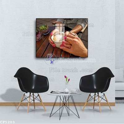 File tranh in trần 3D File tranh treo quán cà phê CF5203 (ảnh gốc)