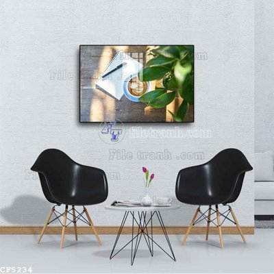 File ảnh File tranh treo quán cà phê CF5234 (gốc) in PP, decal