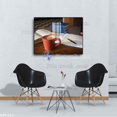 Hình ảnh file gốc in lụa File tranh treo quán cà phê CF5243