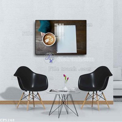 File gốc File tranh treo quán cà phê CF5248 (in lụa) cao cấp