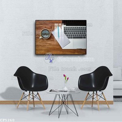 File gốc File tranh treo quán cà phê CF5260 (in lụa) cao cấp