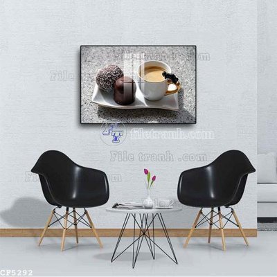 File gốc File tranh treo quán cà phê CF5292 (in lụa) chi tiết cao