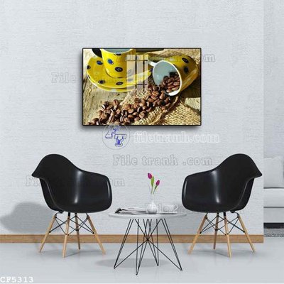 File PSD File tranh treo quán cà phê CF5313 (gốc) tách lớp chi tiết