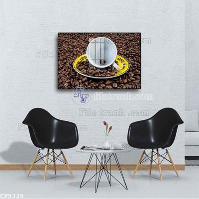 File tranh File tranh treo quán cà phê CF5328 (gốc) phong cách tối giản