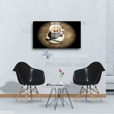 File gốc File tranh treo quán cà phê CF5398 (chuẩn màu) cho in offset