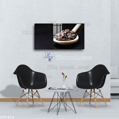 File gốc File tranh treo quán cà phê CF5430 (in lụa) hoa văn cổ điển