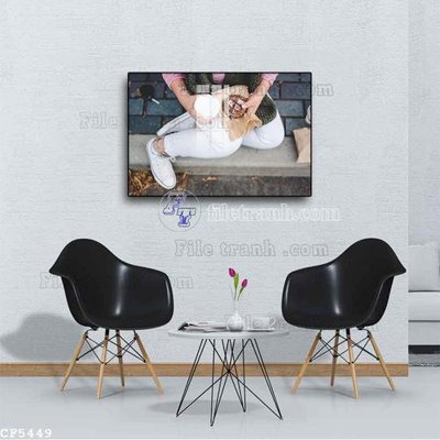 Tải file File tranh treo quán cà phê CF5449 (gốc) chủ đề hoa sen