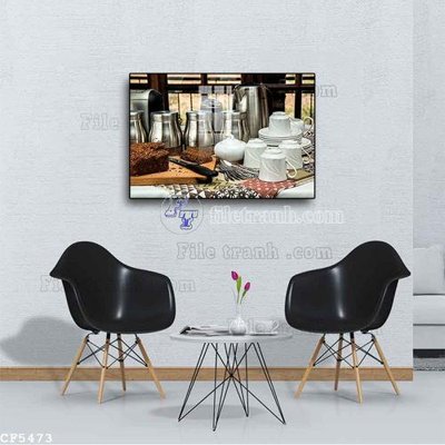 File in trần File tranh treo quán cà phê CF5473 (bản gốc 3D) sống động