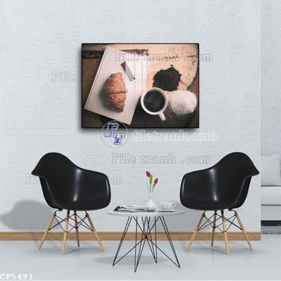 File tranh in tráng gương File tranh treo quán cà phê CF5491 (siêu nét)