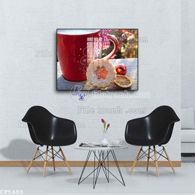 File in trần File tranh treo quán cà phê CF5498 (bản gốc 3D) sống động