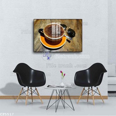 File PSD File tranh treo quán cà phê CF5517 (gốc) nhiều lớp (multi-layer)