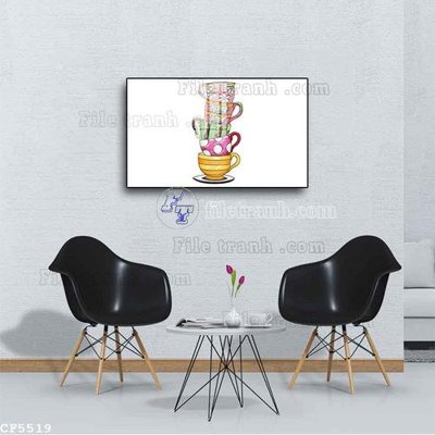 File PSD File tranh treo quán cà phê CF5519 (bản gốc) độ phân giải cao