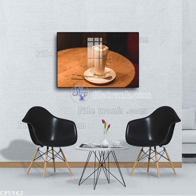 File gốc File tranh treo quán cà phê CF5562 (in tráng gương) hiện đại