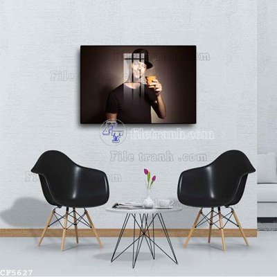 File tranh ảnh gốc File tranh treo quán cà phê CF5627 dùng cho in khổ lớn