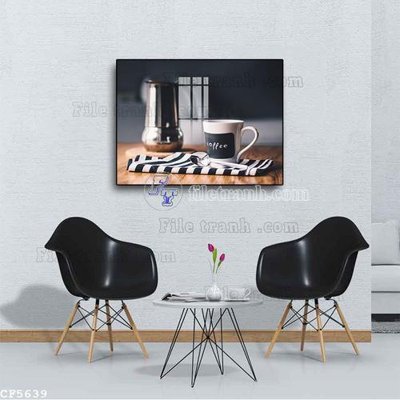 File in trần File tranh treo quán cà phê CF5639 (file gốc) hoa văn 3D