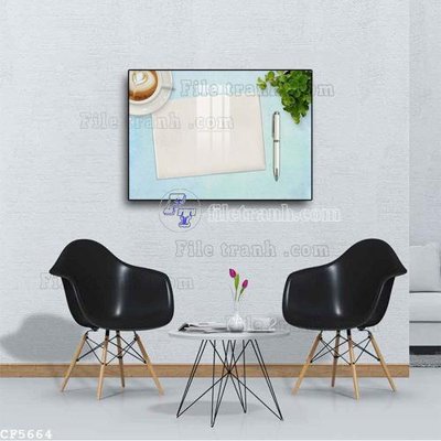 File in lụa File tranh treo quán cà phê CF5664 (chất lượng cao) File tranh treo quán cà phê CF5664