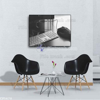 Hình ảnh file gốc in trần nhà File tranh treo quán cà phê CF5670