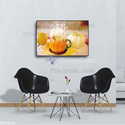 File gốc File tranh treo quán cà phê CF5698 (in ấn) màu sắc trung thực