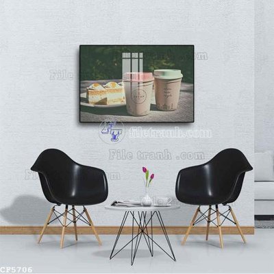 File gốc File tranh treo quán cà phê CF5706 (in mica) làm bảng hiệu