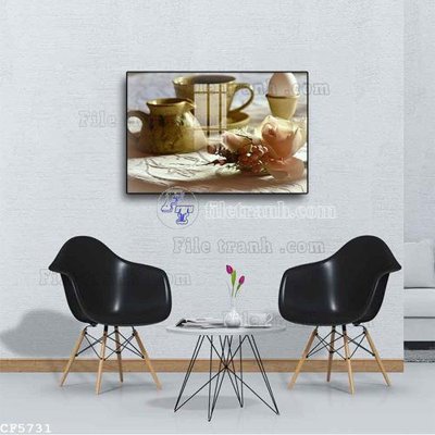 File gốc File tranh treo quán cà phê CF5731 (in lụa) chi tiết cao