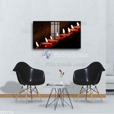 File gốc File tranh treo quán cà phê CF5758 (in lụa) trang trí tường