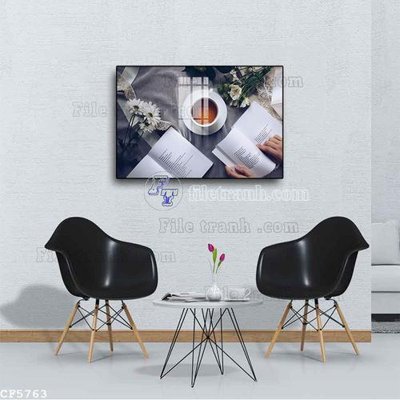 Tệp tin gốc File tranh treo quán cà phê CF5763 (dùng cho in) File tranh treo quán cà phê CF5763
