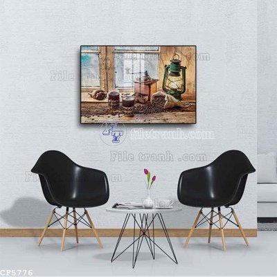 Tải file gốc in lụa File tranh treo quán cà phê CF5776 siêu nét