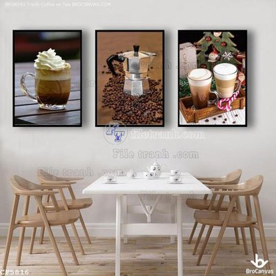 Download file gốc File tranh treo quán cà phê CF5816 (in mica) trang trí