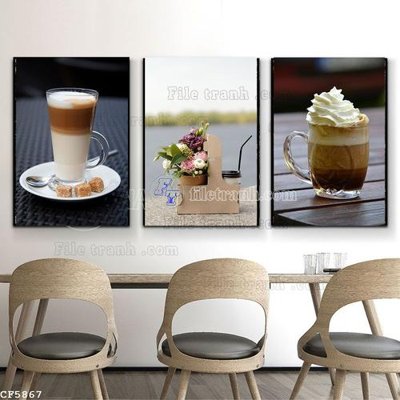 Ảnh gốc File tranh treo quán cà phê CF5867 (độ nét cao) in mica