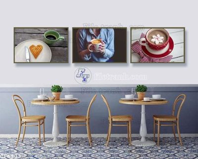 File tranh in trần 3D File tranh treo quán cà phê CF5903 (ảnh gốc)