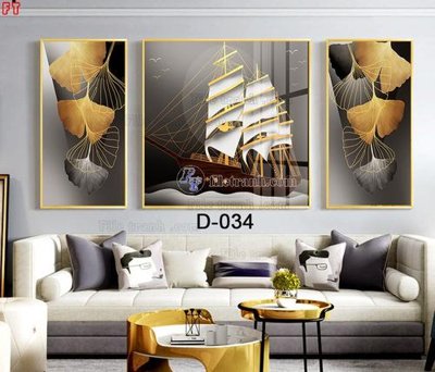File tranh File tranh bộ hiện đại D-034 (file gốc) chủ đề phong thủy
