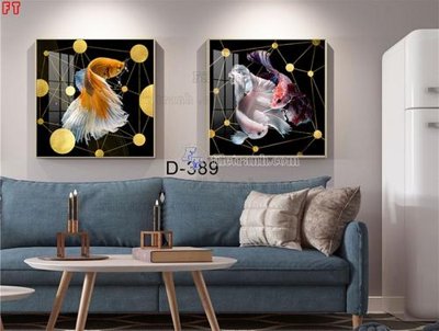 File gốc File tranh bộ hiện đại D-389 (in lụa) tranh mã đáo