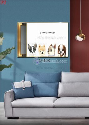 File gốc File tranh bộ hiện đại D-454 (in lụa) tranh mã đáo