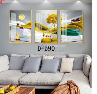 File gốc File tranh bộ hiện đại D-590 (in lụa) tranh mã đáo