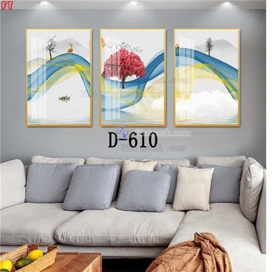 Tải file File tranh bộ hiện đại D-610 (PSD) cho in tranh 3D