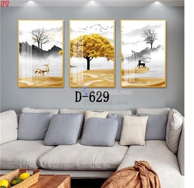 File gốc File tranh bộ hiện đại D-629 (in lụa) tranh phong thủy