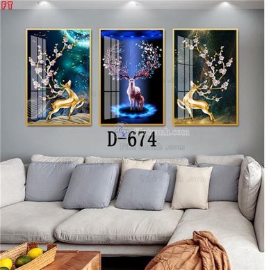 File gốc File tranh bộ hiện đại D-674 (in mica) làm quà tặng