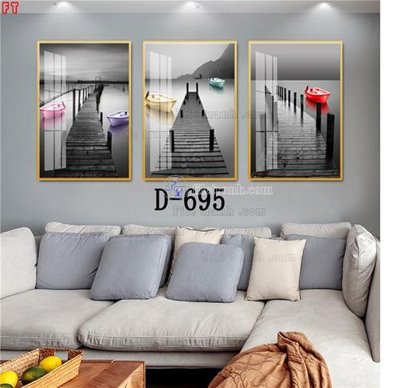 File gốc File tranh bộ hiện đại D-695 (in tráng gương) ốp tường