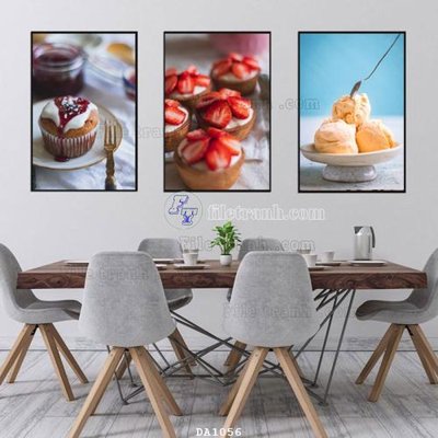 File tranh File tranh phòng ăn đồ ăn nhanh DA1056 (gốc) in trên kính