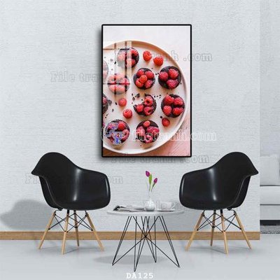 Tải file File tranh phòng ăn đồ ăn nhanh DA125 (gốc) chủ đề hoa sen