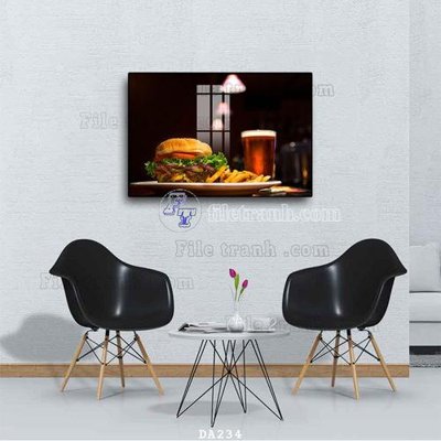 File tranh File tranh phòng ăn đồ ăn nhanh DA234 (gốc) phong cách tối giản