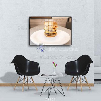 File gốc File tranh phòng ăn đồ ăn nhanh DA306 (in lụa) hoa văn cổ điển