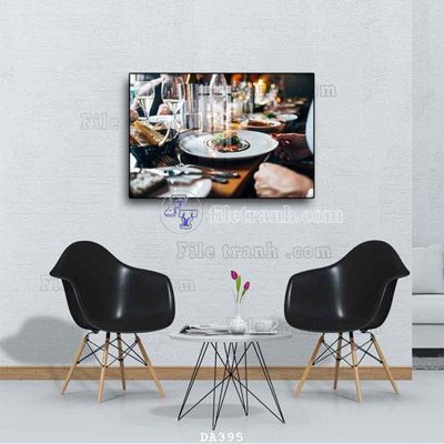 File tranh File tranh phòng ăn đồ ăn nhanh DA395 (bản gốc) in lụa 5D