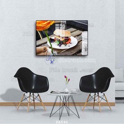 File tranh File tranh phòng ăn đồ ăn nhanh DA546 (gốc) in vải canvas