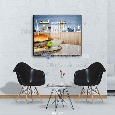 File tranh File tranh phòng ăn đồ ăn nhanh DA547 (bản gốc) in lụa 5D