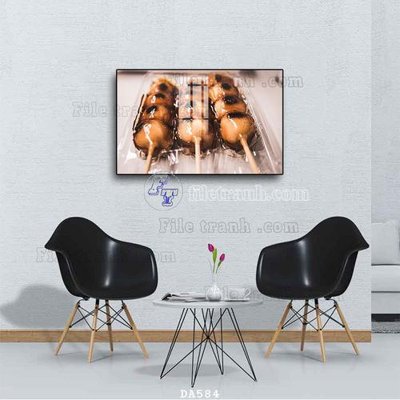 File tranh File tranh phòng ăn đồ ăn nhanh DA584 (gốc) chủ đề động vật