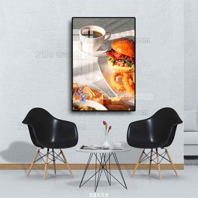 File in trần File tranh phòng ăn đồ ăn nhanh DA659 (bản gốc) phong cảnh
